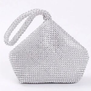 Elegant Full Rhinestone Bling Evening Clutch Handbag-NWT